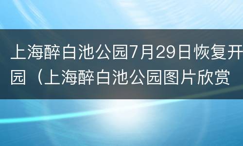 上海醉白池公园7月29日恢复开园（上海醉白池公园图片欣赏）