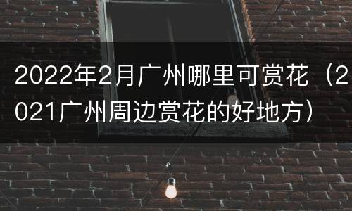 2022年2月广州哪里可赏花（2021广州周边赏花的好地方）