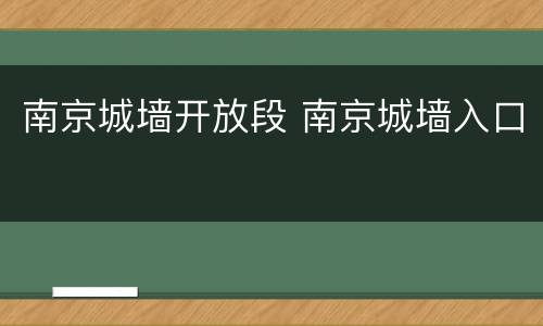 南京城墙开放段 南京城墙入口