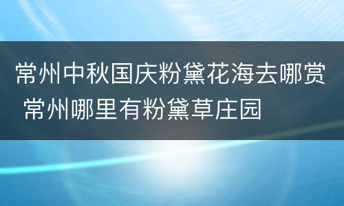 常州中秋国庆粉黛花海去哪赏 常州哪里有粉黛草庄园
