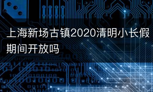 上海新场古镇2020清明小长假期间开放吗