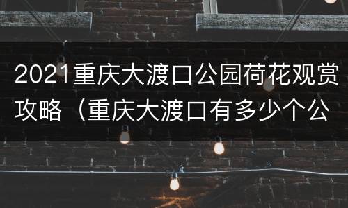 2021重庆大渡口公园荷花观赏攻略（重庆大渡口有多少个公园）