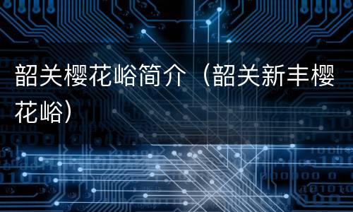 韶关樱花峪简介（韶关新丰樱花峪）