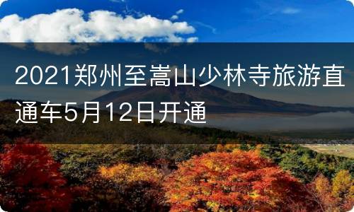 2021郑州至嵩山少林寺旅游直通车5月12日开通