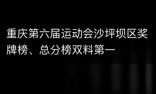 重庆第六届运动会沙坪坝区奖牌榜、总分榜双料第一