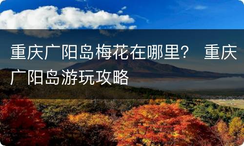 重庆广阳岛梅花在哪里？ 重庆广阳岛游玩攻略