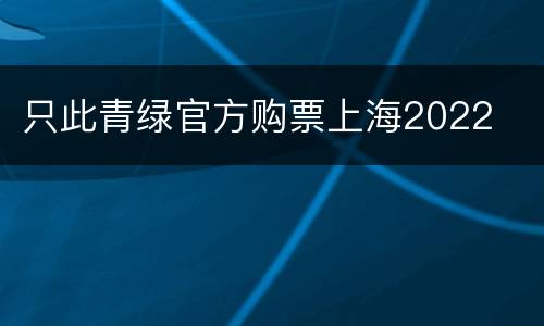 只此青绿官方购票上海2022
