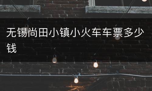 无锡尚田小镇小火车车票多少钱