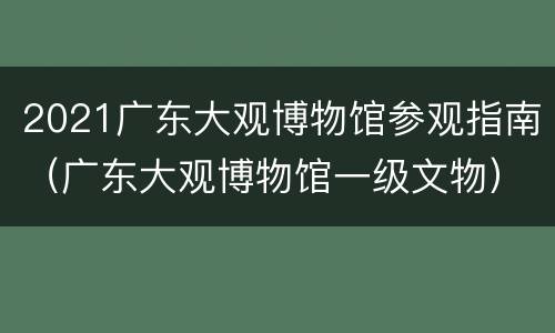 2021广东大观博物馆参观指南（广东大观博物馆一级文物）