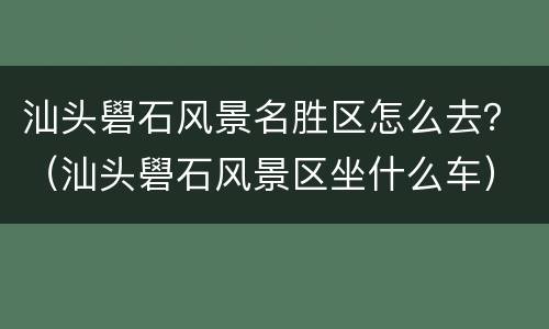 汕头礐石风景名胜区怎么去？（汕头礐石风景区坐什么车）