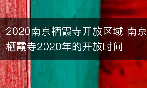2020南京栖霞寺开放区域 南京栖霞寺2020年的开放时间