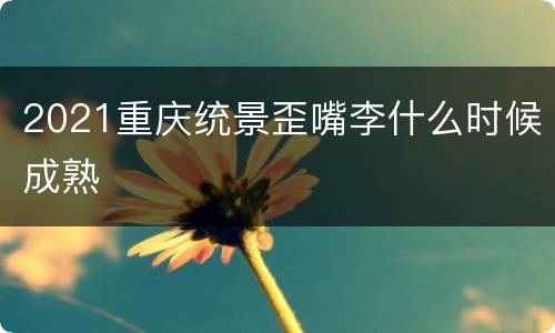 2021重庆统景歪嘴李什么时候成熟
