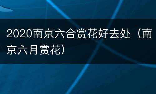 2020南京六合赏花好去处（南京六月赏花）