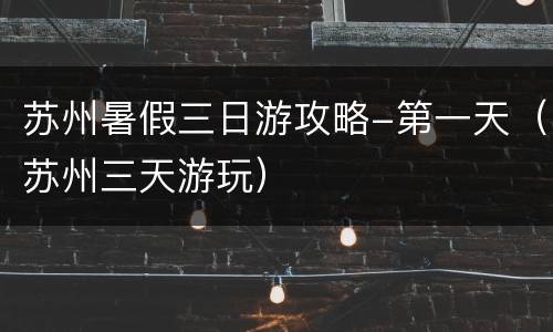 苏州暑假三日游攻略-第一天（苏州三天游玩）