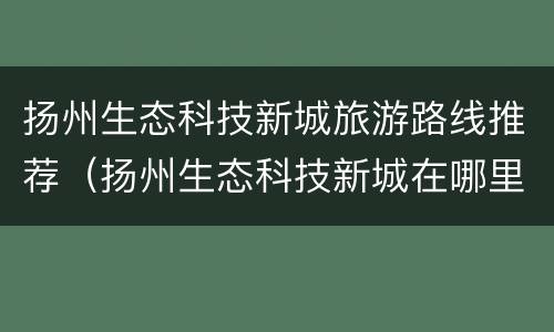 扬州生态科技新城旅游路线推荐（扬州生态科技新城在哪里）