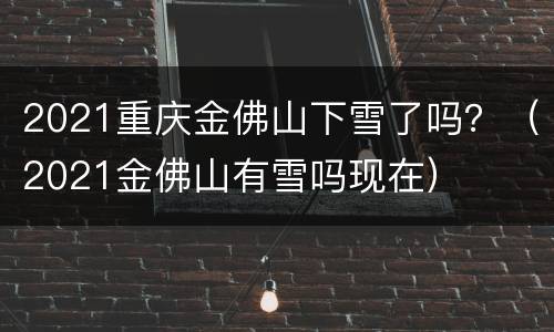 2021重庆金佛山下雪了吗？（2021金佛山有雪吗现在）