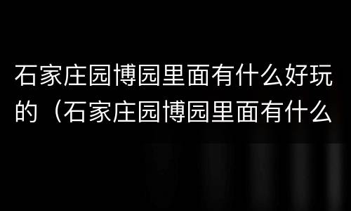 石家庄园博园里面有什么好玩的（石家庄园博园里面有什么好玩的景点）