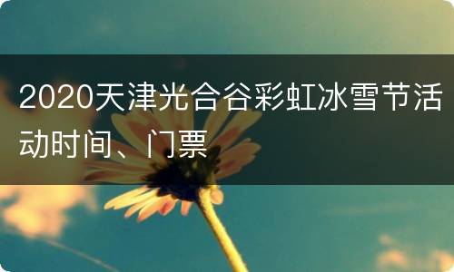 2020天津光合谷彩虹冰雪节活动时间、门票