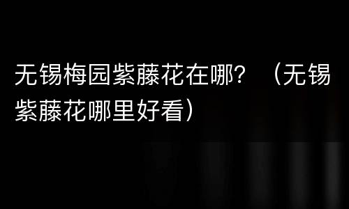 无锡梅园紫藤花在哪？（无锡紫藤花哪里好看）