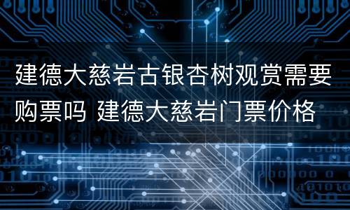 建德大慈岩古银杏树观赏需要购票吗 建德大慈岩门票价格