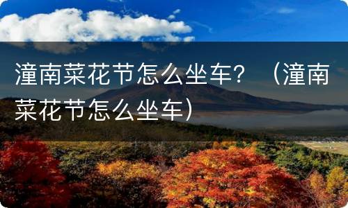 潼南菜花节怎么坐车？（潼南菜花节怎么坐车）