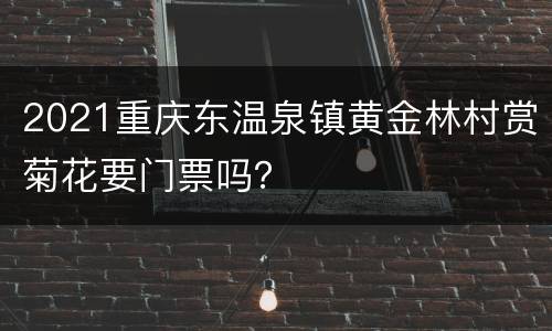 2021重庆东温泉镇黄金林村赏菊花要门票吗？