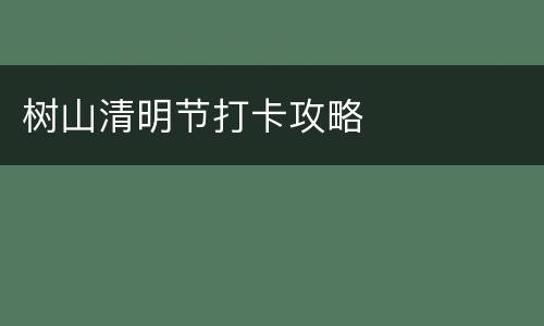 树山清明节打卡攻略