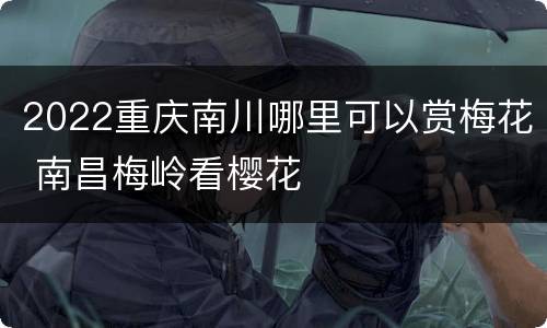 2022重庆南川哪里可以赏梅花 南昌梅岭看樱花
