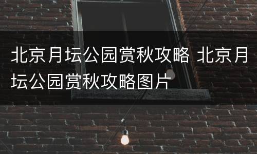 北京月坛公园赏秋攻略 北京月坛公园赏秋攻略图片