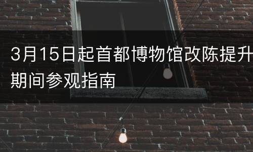 3月15日起首都博物馆改陈提升期间参观指南