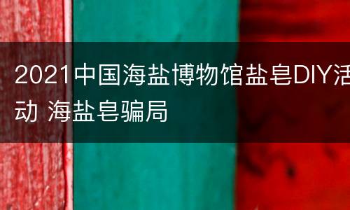 2021中国海盐博物馆盐皂DIY活动 海盐皂骗局