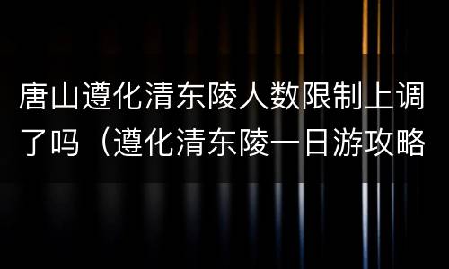 唐山遵化清东陵人数限制上调了吗（遵化清东陵一日游攻略）