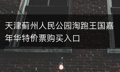 天津蓟州人民公园淘跑王国嘉年华特价票购买入口