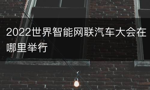 2022世界智能网联汽车大会在哪里举行