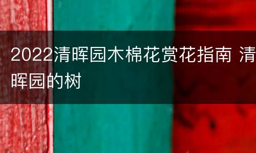 2022清晖园木棉花赏花指南 清晖园的树
