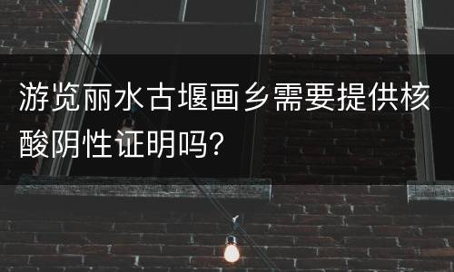 游览丽水古堰画乡需要提供核酸阴性证明吗？