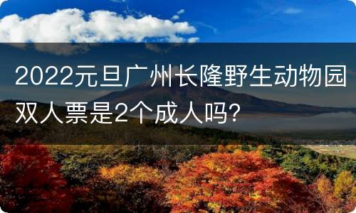2022元旦广州长隆野生动物园双人票是2个成人吗？