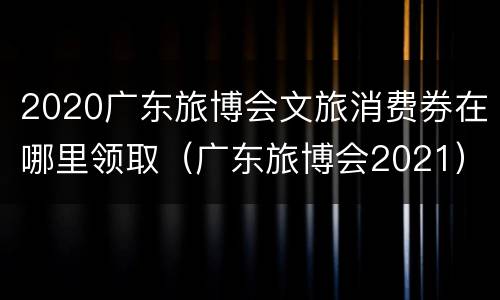 2020广东旅博会文旅消费券在哪里领取（广东旅博会2021）