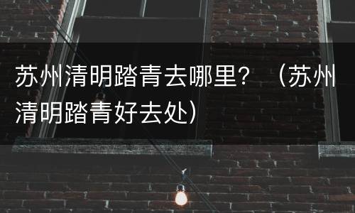 苏州清明踏青去哪里？（苏州清明踏青好去处）