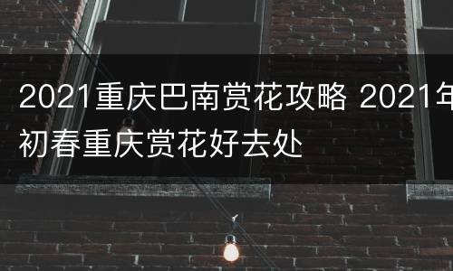 2021重庆巴南赏花攻略 2021年初春重庆赏花好去处