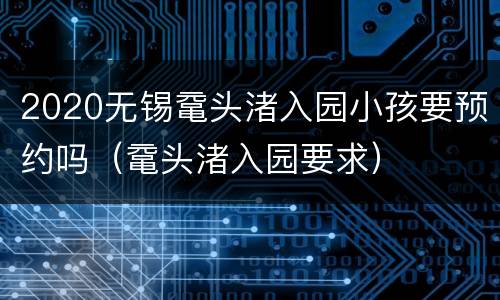 2020无锡鼋头渚入园小孩要预约吗（鼋头渚入园要求）