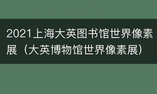 2021上海大英图书馆世界像素展（大英博物馆世界像素展）