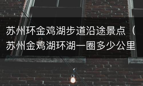 苏州环金鸡湖步道沿途景点（苏州金鸡湖环湖一圈多少公里）