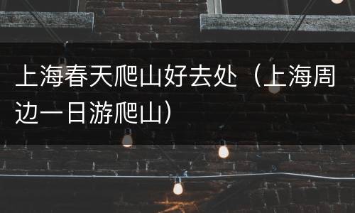 上海春天爬山好去处（上海周边一日游爬山）