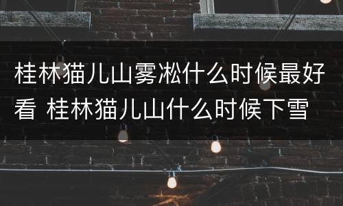 桂林猫儿山雾凇什么时候最好看 桂林猫儿山什么时候下雪