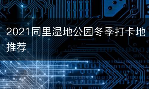 2021同里湿地公园冬季打卡地推荐