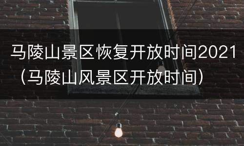 马陵山景区恢复开放时间2021（马陵山风景区开放时间）