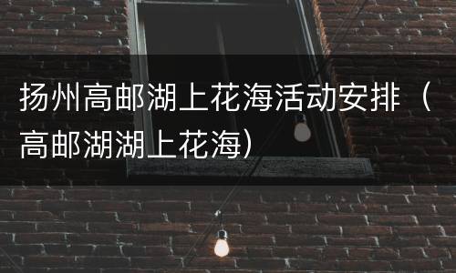 扬州高邮湖上花海活动安排（高邮湖湖上花海）