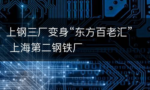 上钢三厂变身“东方百老汇” 上海第二钢铁厂