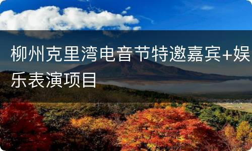 柳州克里湾电音节特邀嘉宾+娱乐表演项目